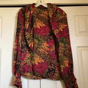 Silk blouse and matching scarf